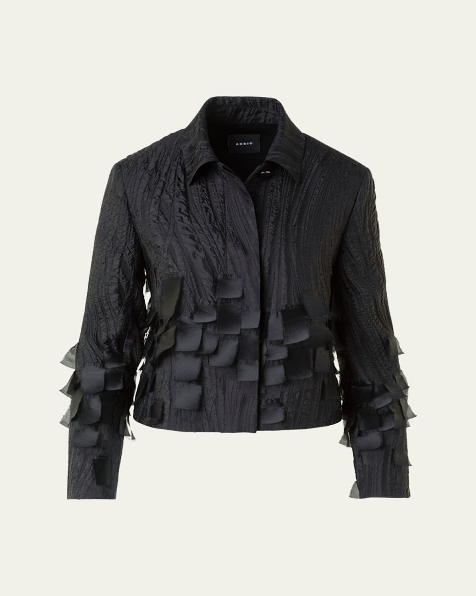 Timo Wave Ribbons Jacquard Short Jacket